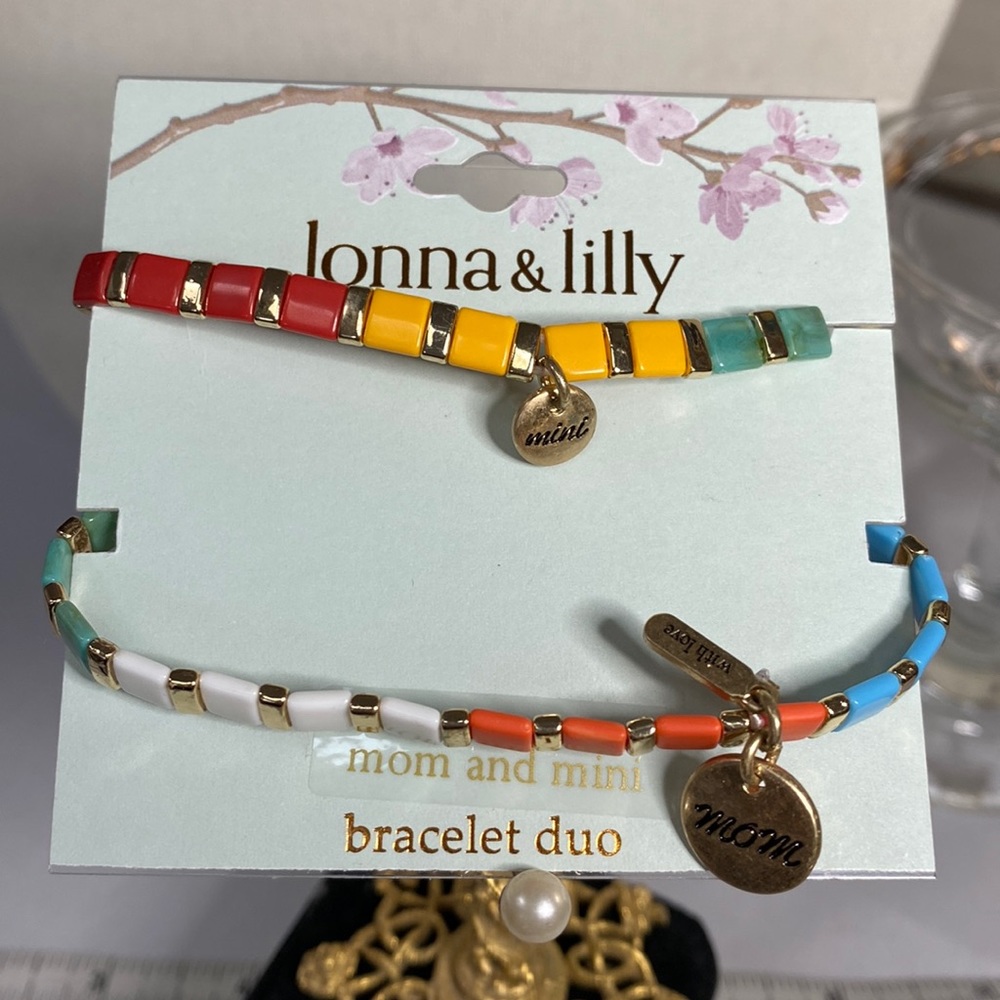 Mom and me colorful stretch bracelets